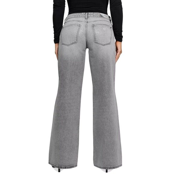 Guess Women's Mid-Rise Sexy Palazzo Shimmer Gray Jeans 25W x 30L - NEW - Picture 2 of 12